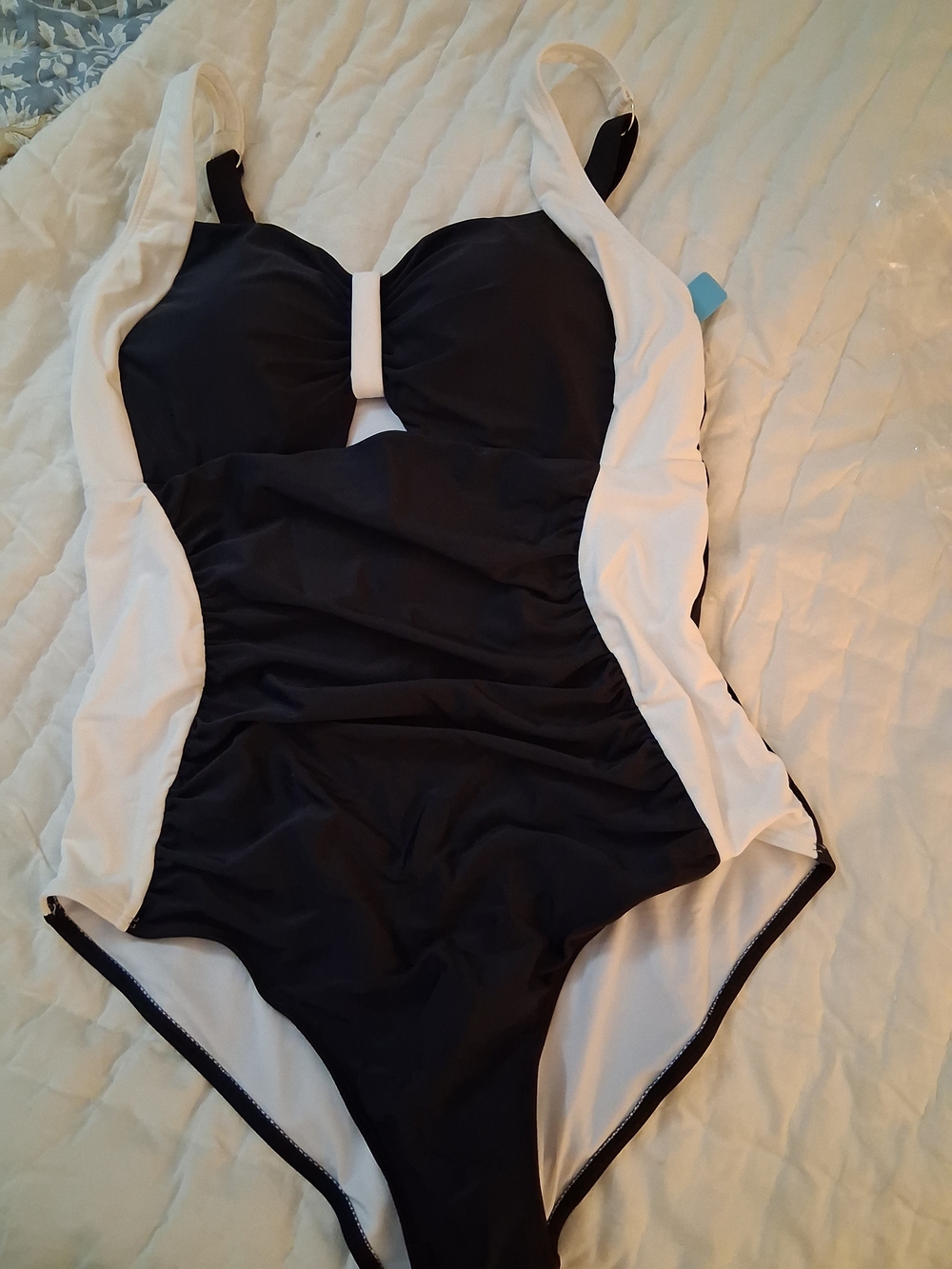 Classic Black & White One-Piece Swimsuit